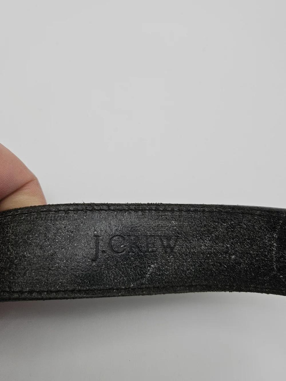 J. Crew black leather belt with silver tone square buckle size 26 - Picture 4 of 5